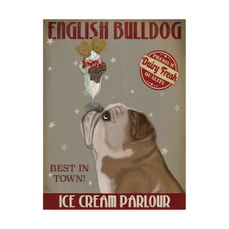 Fab Funky 'English Bulldog Ice Cream' Canvas Art,14x19